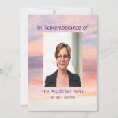 Memorial Service Evening Sunset Sunset Sunset Kaart (Voorkant)