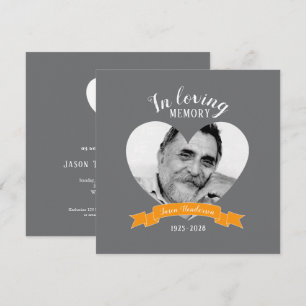 Memorial Service foto hart oranje lintnodigt uit Kaart