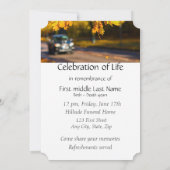 Memorial Service Invitation Automne laisse Voiture (Dos)