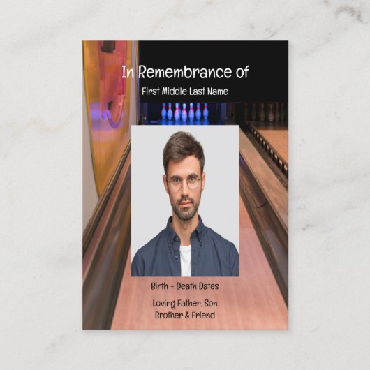Memorial Service Invitation Bowling Lane Bowler (Devant)