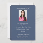 Memorial Service Invitation California Quail Bird (Dos)