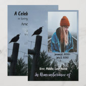 Memorial Service Invitation California Quail Bird (Devant / Derrière)