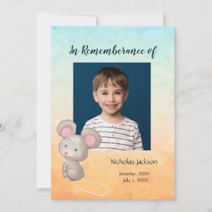 Memorial Service Invitation Enfants mignonne souri