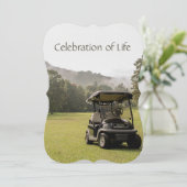 Memorial Service Invitation Golfers Golf Cart (Debout devant)