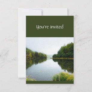 Memorial Service Invitation Lake Tree Shore Nature