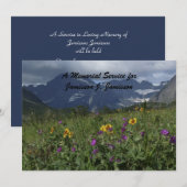 Memorial Service Invitation Mountain Wildbloemen Kaart (Voorkant / Achterkant)