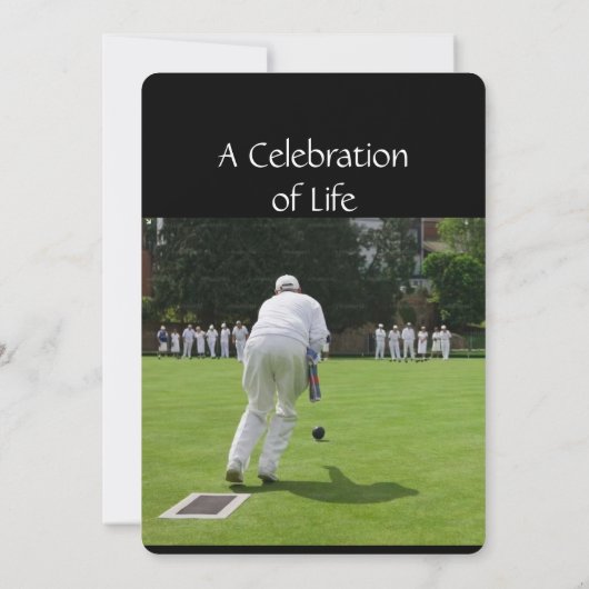 Memorial Service Invitation pelouse Bowling (Dos)