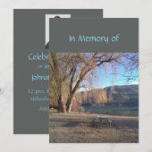 Memorial Service Invite Beauful Lake Beach Kaart (Voorkant / Achterkant)