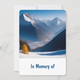 Memorial Service Invite Beauful Mountain Peaks Kaart