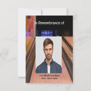 Memorial Service Invite Bowling Lane Bowler Kaart