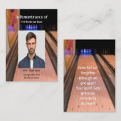 Memorial Service Invite Bowling Lane Bowler Visitekaartje (Voorkant / Achterkant)