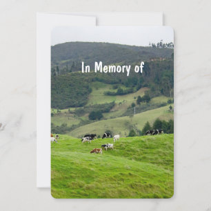 Memorial Service Invite Cattle Farming Farmer Kaart
