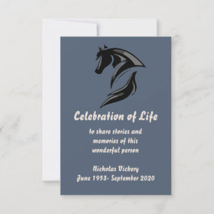 Memorial Service Invite Horse Equestrian Animal Kaart