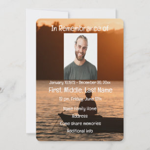 Memorial Service Invite Lake Sunset Vist Kaart