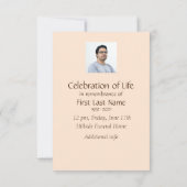 Memorial Service Invite Masculine Kaart (Achterkant)