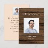 Memorial Service Invite Masculine Kaart (Voorkant / Achterkant)