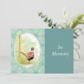 Memorial Service Invite Ring-Necked Pheasant Kaart (Staand voorkant)