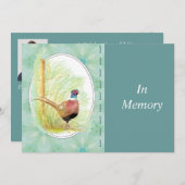 Memorial Service Invite Ring-Necked Pheasant Kaart (Voorkant / Achterkant)