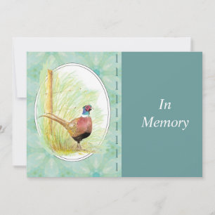 Memorial Service Invite Ring-Necked Pheasant Kaart