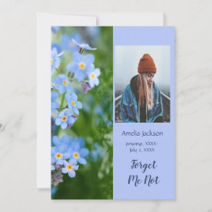 Memorial Service Invite Vergeet-me-niet-bloemen Kaart
