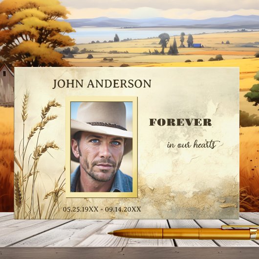 Memorial Service Landfoto Echte Folie Gastenboek