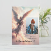 Memorial Service Nodig Angel Sky Clouds uit Kaart (Staand voorkant)