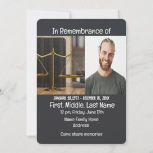 Memorial Service nodigen advocaat juridisch Kaart