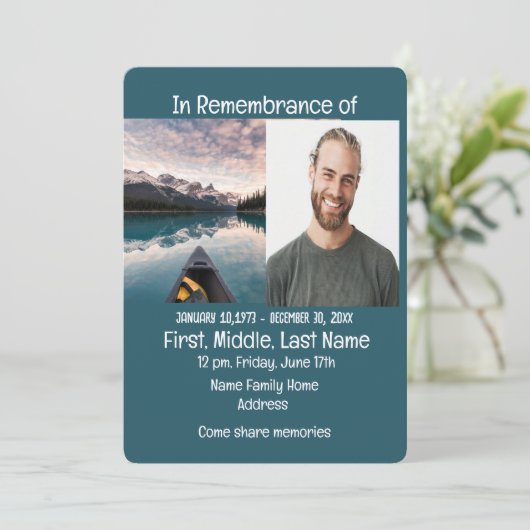 Memorial Service nodigen kanovaarders uit Kaart (Staand voorkant)