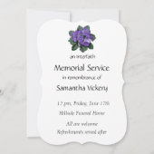 Memorial Service nodigt Afrikaans Violet Paars uit Kaart (Achterkant)