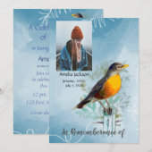 Memorial Service nodigt American Robin Bird uit Kaart (Voorkant / Achterkant)