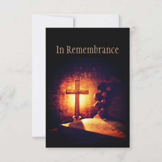 Memorial Service nodigt Christelijk Bijbelkruis ui Kaart (Voorkant)
