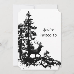 Memorial Service nodigt Masculine Stag Deer Art ui Kaart