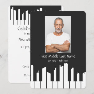 Memorial Service nodigt Music Piano Keys City uit Kaart