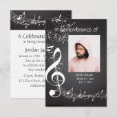 Memorial Service nodigt Muzieknoten uit Kaart (Voorkant / Achterkant)