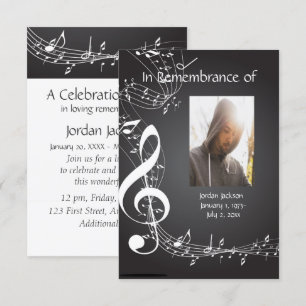 Memorial Service nodigt Muzieknoten uit Kaart