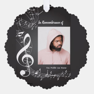 Memorial Service nodigt Muzieknoten uit Ornament Kaart