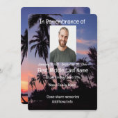 Memorial Service nodigt tropisch strand paradijs u Kaart (Voorkant / Achterkant)