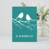 Memorial Service nodigt twee vogelsilhouette uit Kaart (Staand voorkant)