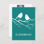 Memorial Service nodigt twee vogelsilhouette uit Kaart (Voorkant / Achterkant)