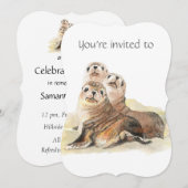 Memorial Service nodigt Waterverf zeehonden uit Kaart (Voorkant / Achterkant)