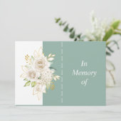 Memorial Service nodigt Wild White Rose Custom uit Kaart (Staand voorkant)