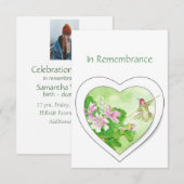 Memorial Service Noite Waterverf Hummingbird Kaart (Voorkant / Achterkant)