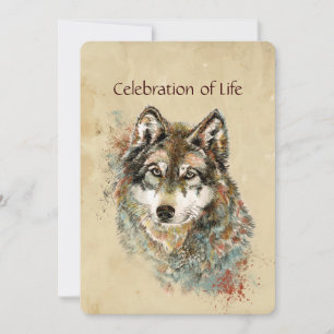 Memorial Service Noviite Wolf Animal art Kaart