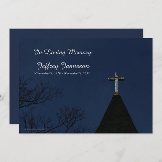 Memorial Service Oude Houten Kruis uitnodiging (Voorkant / Achterkant)