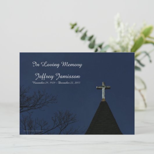 Memorial Service Oude Houten Kruis uitnodiging (Staand voorkant)