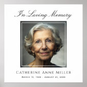 Memorial Service Photo Funeral Tribute Square Poster (Voorkant)