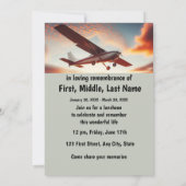 Memorial Service Piloot Vliegtuig Vliegen Zonsonde Kaart (Achterkant)