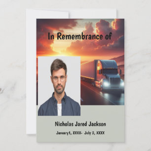 Memorial Service Pilot Semi-Truck Tractor-aanhangw Kaart