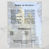 Memorial Service Pine Tree foto Programma (Achterkant)