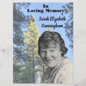 Memorial Service Pine Tree foto Programma (Voorkant)